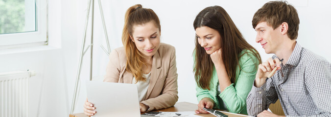 Young people with laptop