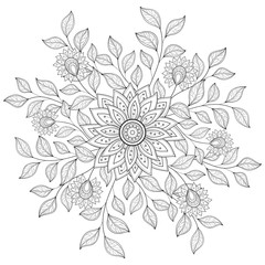 Vector Monochrome Floral Background