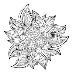 Vector Monochrome Floral Background