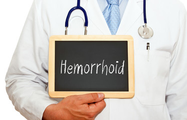 Hemorrhoid - Doctor with chalkboard