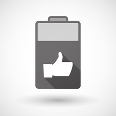 Isolated battery icon with a thumb up hand