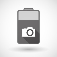 Isolated battery icon with a photo camera