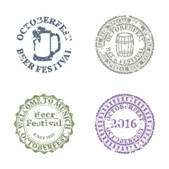 Emblem Oktoberfest Set, vector illustration.