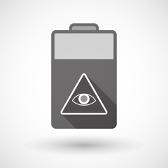 Isolated battery icon with an all seeing eye