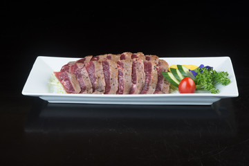 japanese cuisine. sashimi on the background