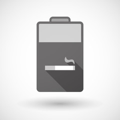 Isolated battery icon with a cigarette