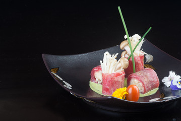 japanese cuisine. sushi on the background