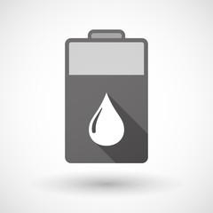 Isolated battery icon with a fuel drop