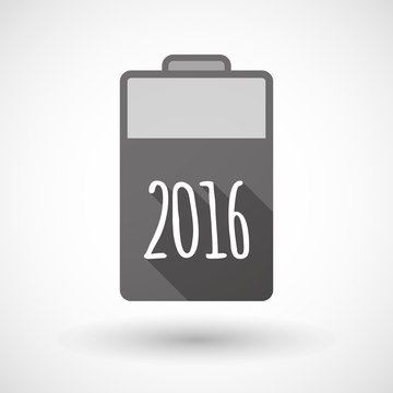 Isolated battery icon with a 2016 sign