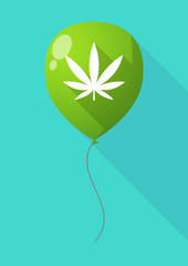 Long shadow balloon with a marijuana leaf
