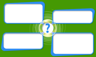 Obraz premium Four connected frames for your text and question mark