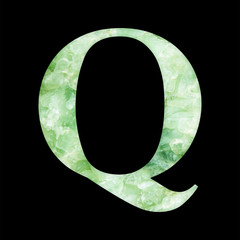 One letter of marble stone texture alphabet