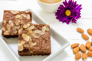 Brownie for Coffee Background / Brownie for Coffee / Chocolate Brownie for Coffee Background