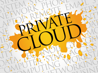 Private cloud word cloud concept
