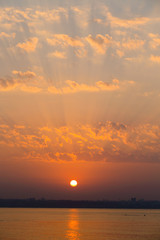 Beautiful sunrise on the beach in Antalya, Turkey