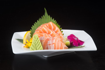 japanese cuisine. sashimi on the background