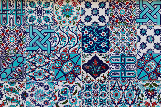 Set of traditional turkish ceramic tiles