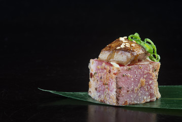 japanese cuisine. sashimi on the background