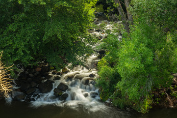 Fototapeta na wymiar Sedona's Oak Creek on a Cloudy and Rainy Day