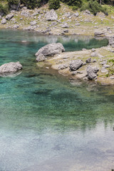 Fototapeta na wymiar landscape of blue lake in the mountain