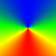 Rainbow vivid rays in cube, colorful background template