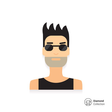 Portrait of man with bristle wearing sunglasses