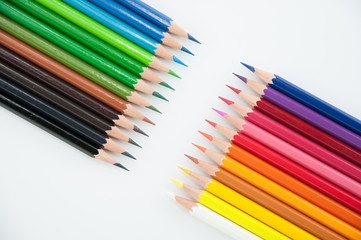 Colored Pencils, on white background.