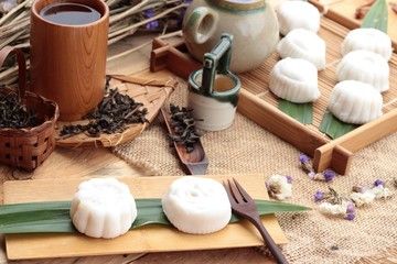 Mochi japanese dessert patties soybeans of delicious.