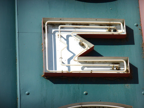 vintage old neon letter