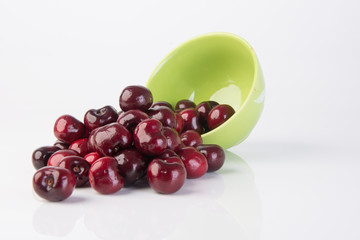 Fresh cherry berry on background