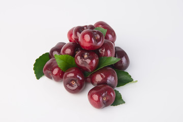 Fresh cherry berry on background