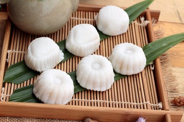 Mochi japanese dessert patties soybeans of delicious.