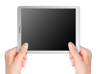 Modern computer tablet in hands