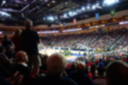 blur background of crowd watching sporting event