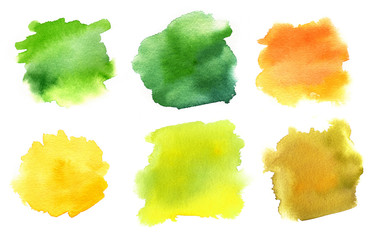 A set of abstract watercolour stains