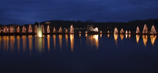 McAdenville Christmas Lights Around a Lake in North Carolina