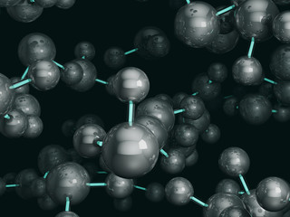 water molecules 3D rendering