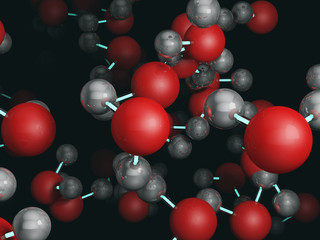 water molecules 3D rendering