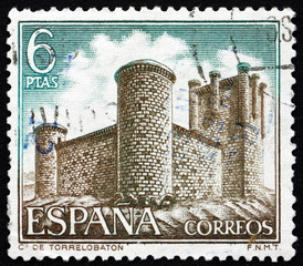 Postage stamp Spain 1969 Castle Torrelobaton, Valladolid