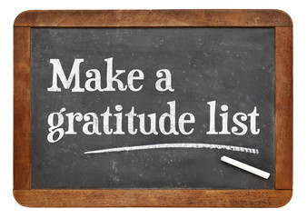 Fototapeta premium Make a gratitude list on blackboard