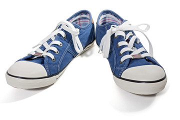Blue canvas sneakers