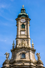 Fototapeta na wymiar Clock tower of Zwettl Abbey, Austria