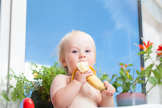 Toddler Eats Banana