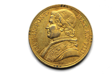 Gold coins of Pivs IX Pont 1853