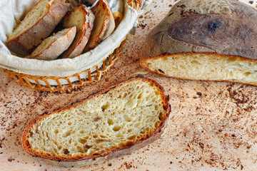 Bread baked in a wood oven