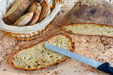 Bread baked in a wood oven