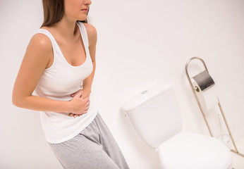 Woman in toilet