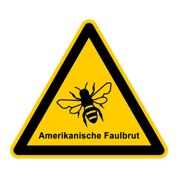 wso192 WarnSchildOrange - dfb dfb5 DangerForBees Bienenkrankheit - Amerikanische Faulbrut AFB - g3877