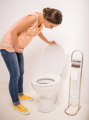 Woman in toilet