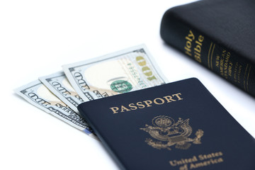 Bible, Money and Passport 